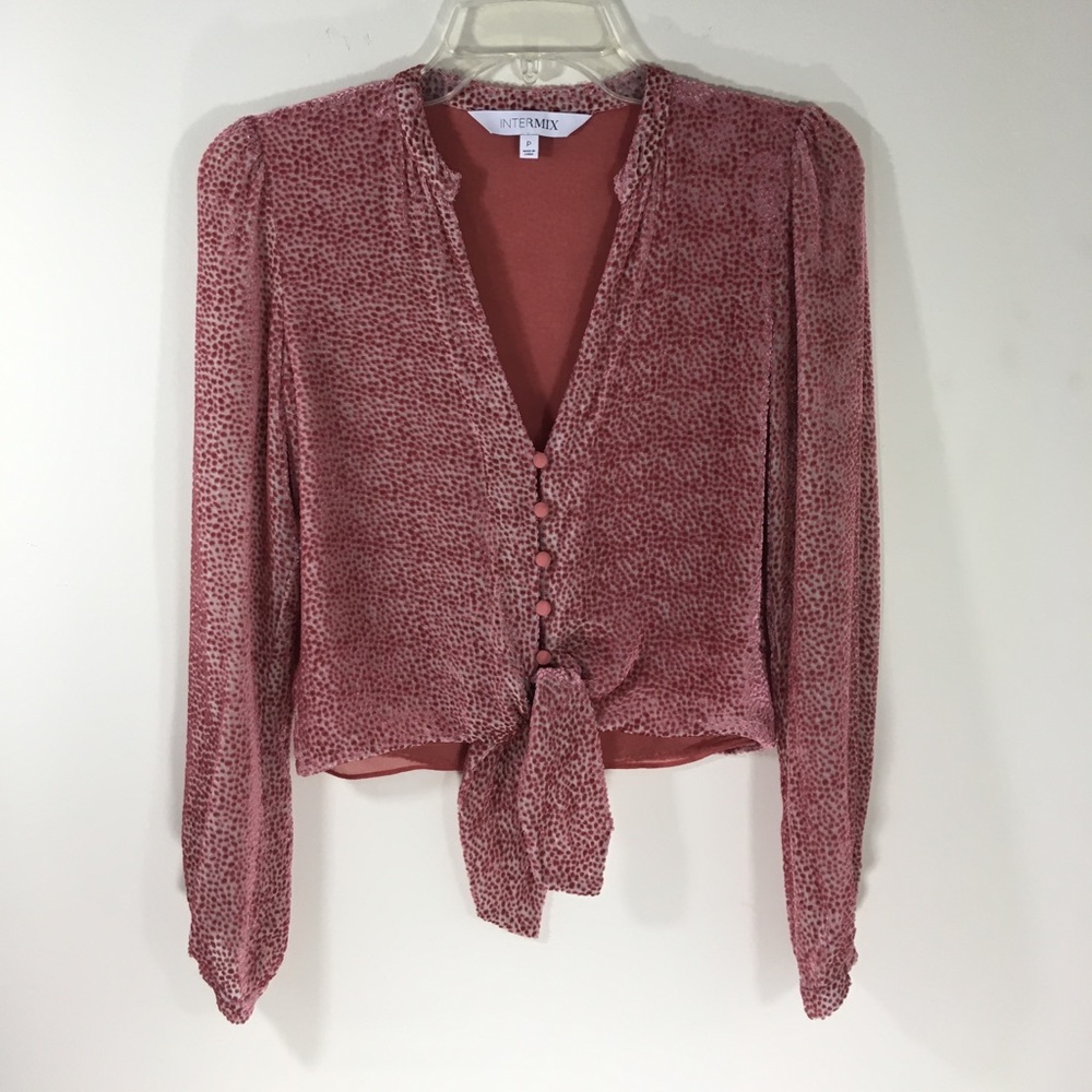 Intermix rose color cropped blouse.  Size S